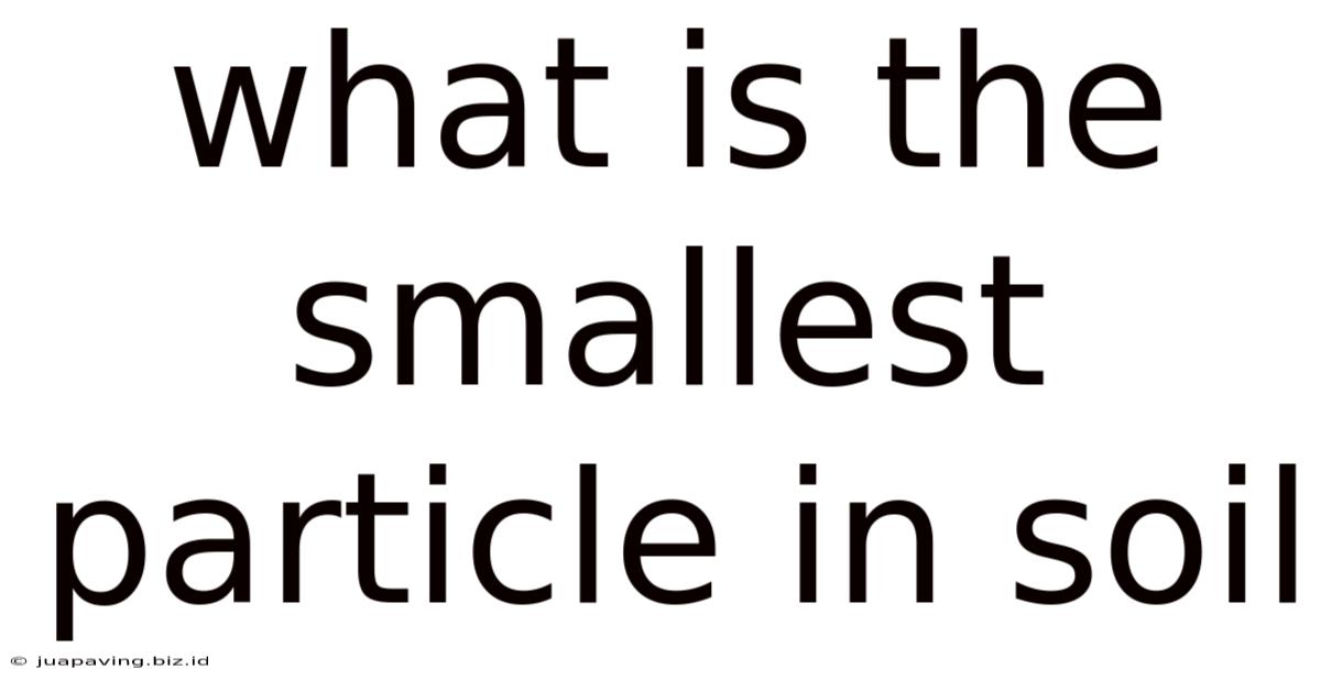 What Is The Smallest Particle In Soil