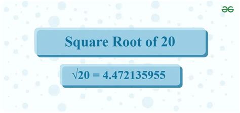 What Is The Square Root Of 20