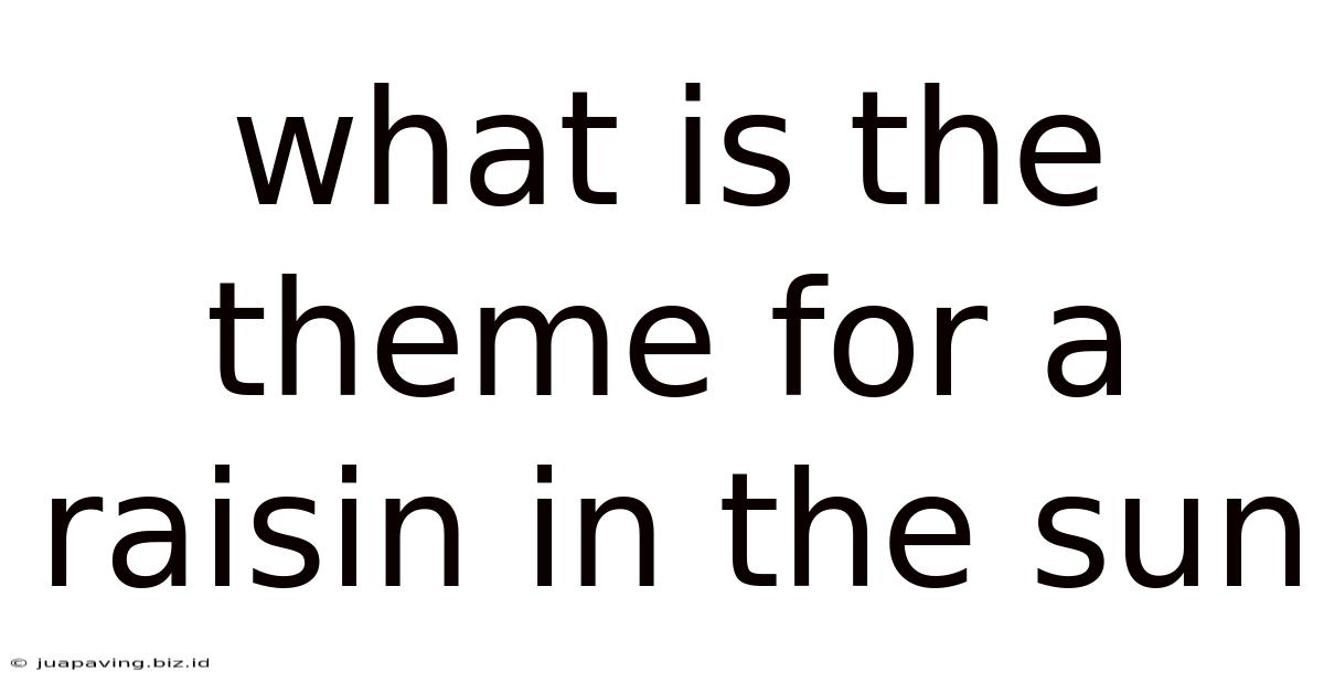 What Is The Theme For A Raisin In The Sun