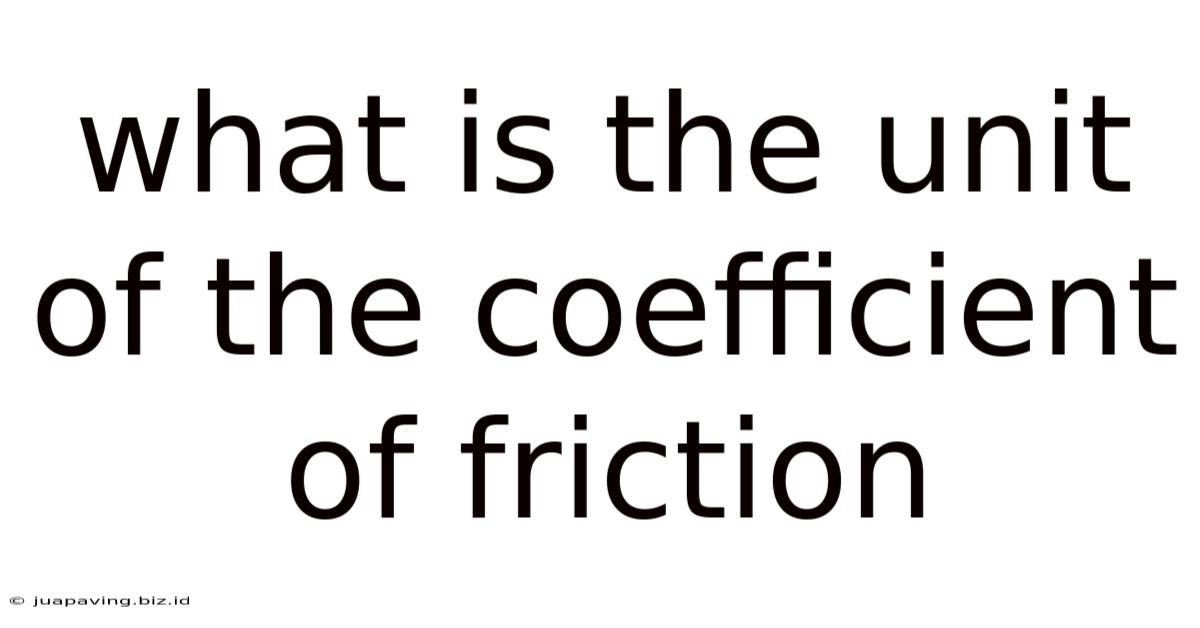 What Is The Unit Of The Coefficient Of Friction