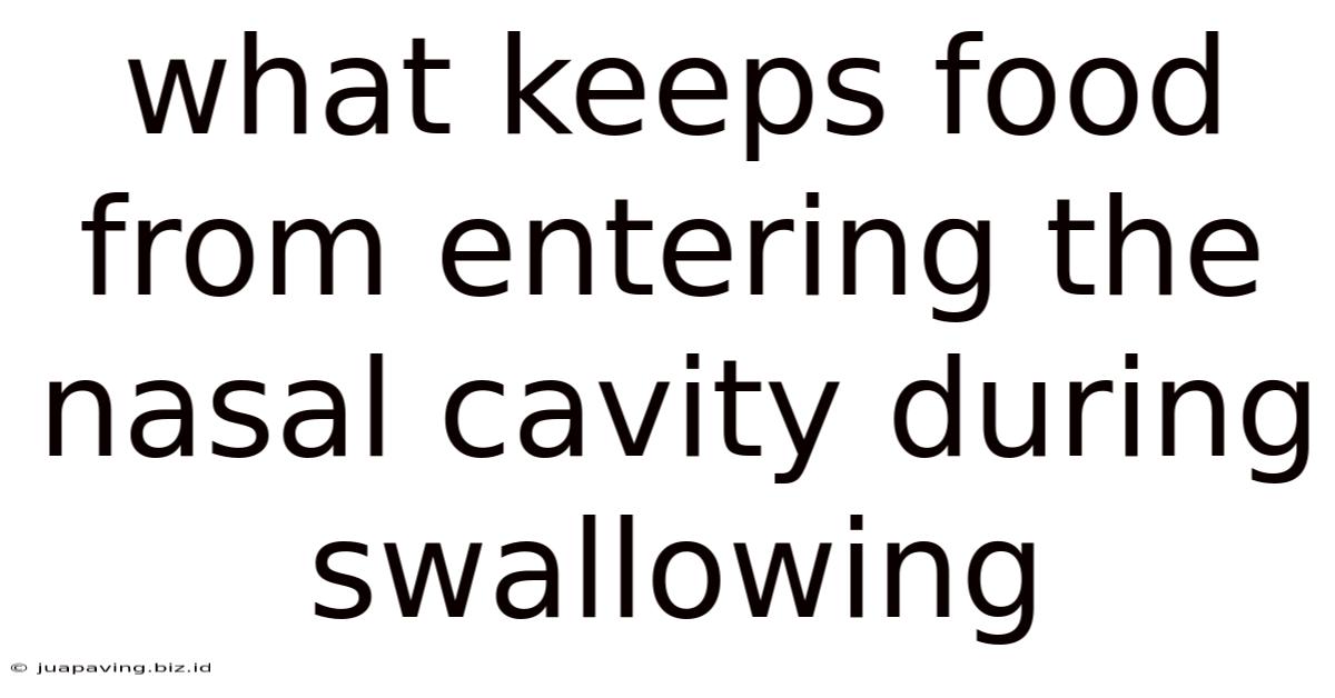 What Keeps Food From Entering The Nasal Cavity During Swallowing