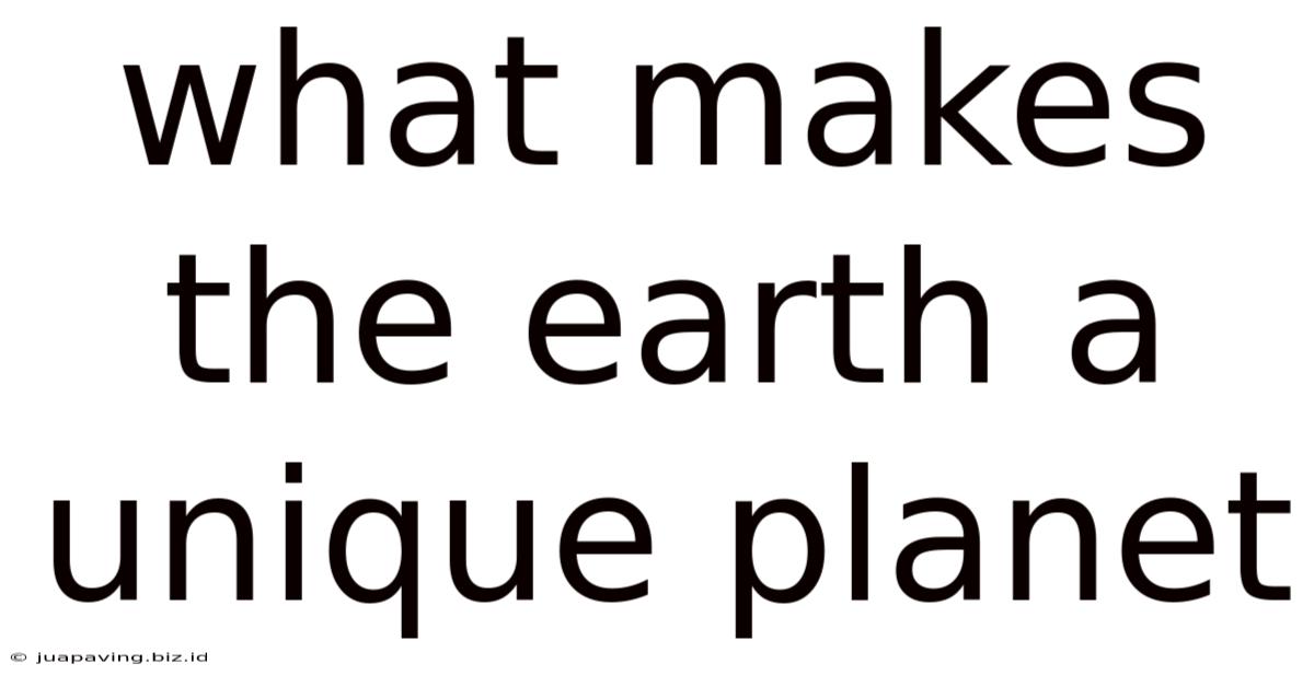 What Makes The Earth A Unique Planet
