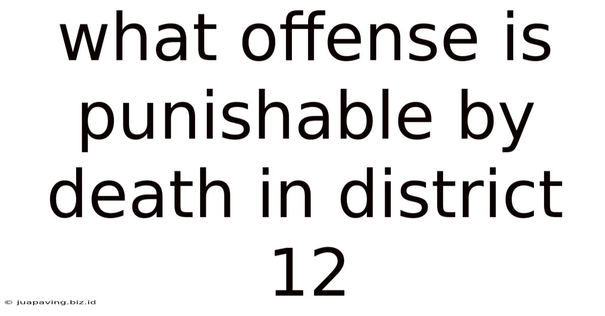 What Offense Is Punishable By Death In District 12