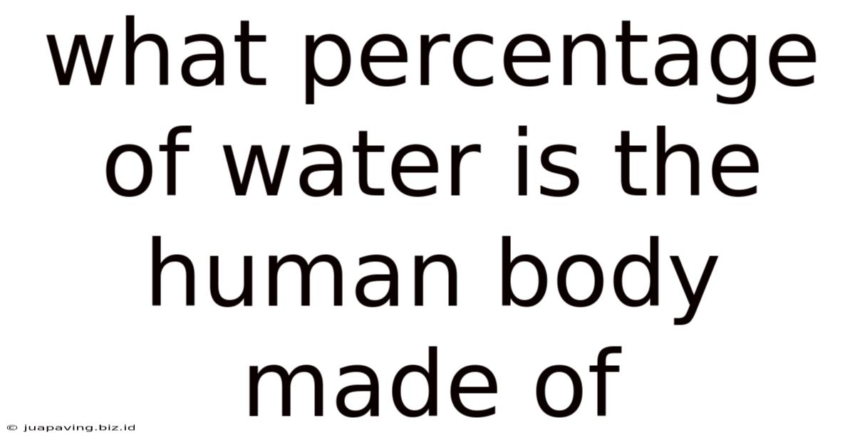 What Percentage Of Water Is The Human Body Made Of