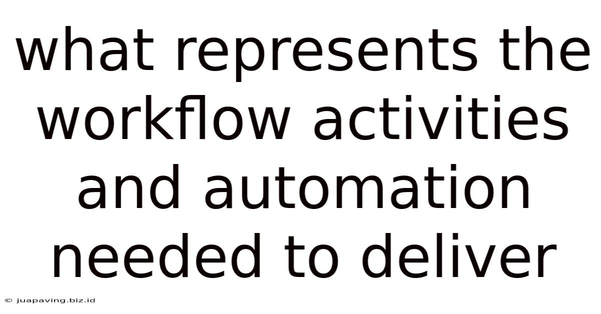 What Represents The Workflow Activities And Automation Needed To Deliver