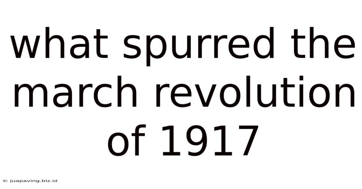 What Spurred The March Revolution Of 1917