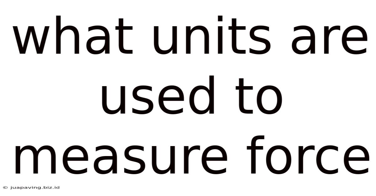 What Units Are Used To Measure Force