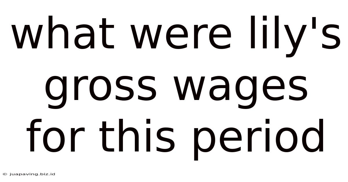 What Were Lily's Gross Wages For This Period
