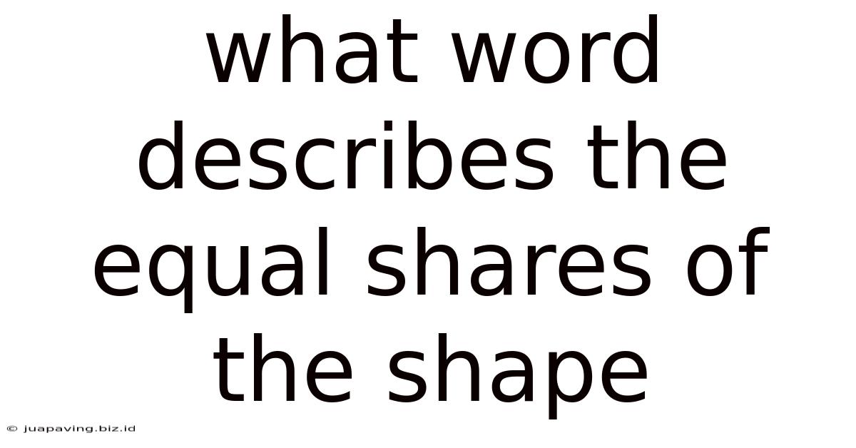 What Word Describes The Equal Shares Of The Shape