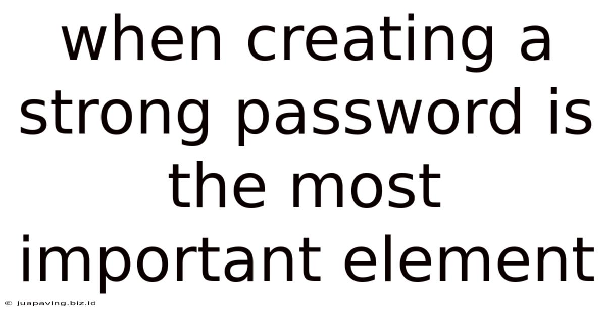 When Creating A Strong Password Is The Most Important Element