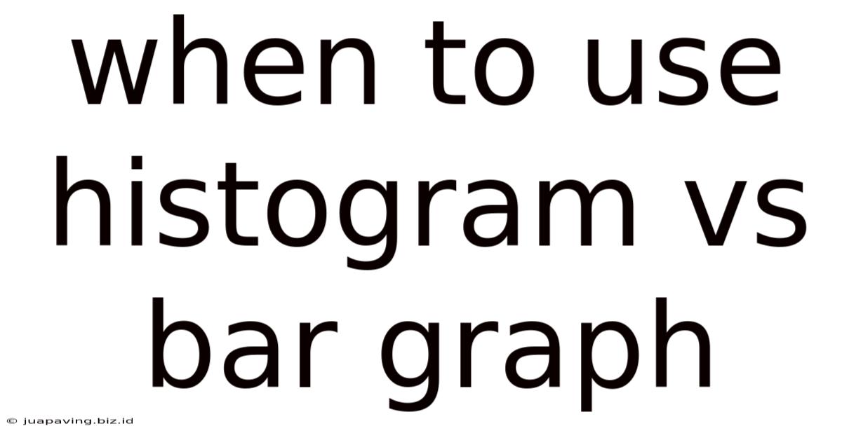 When To Use Histogram Vs Bar Graph