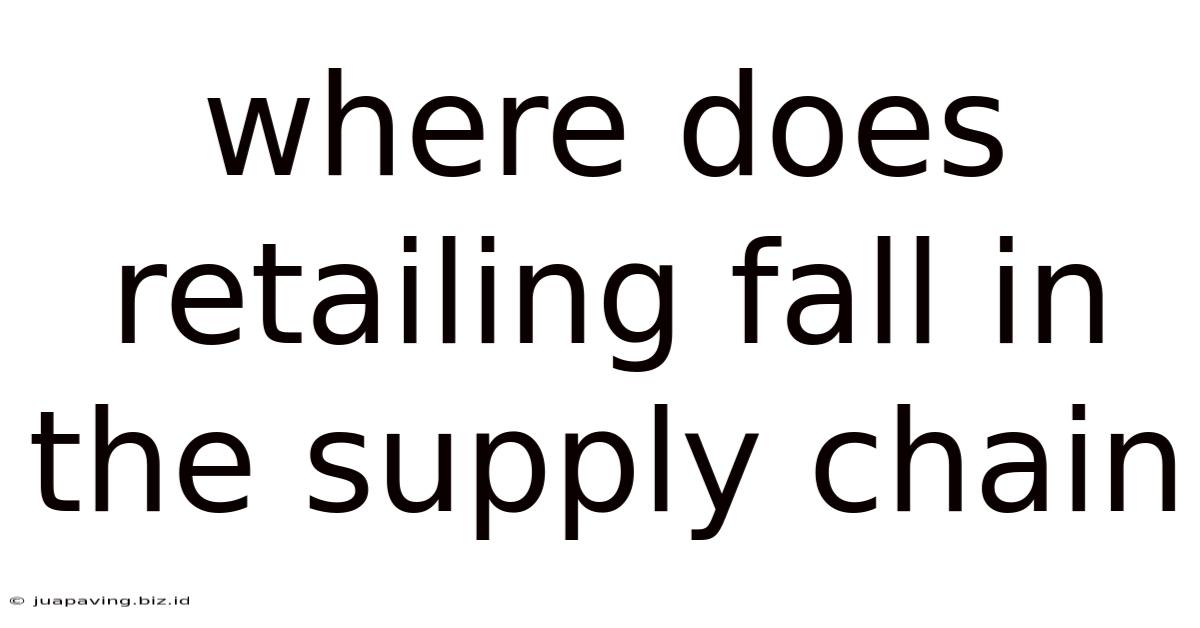 Where Does Retailing Fall In The Supply Chain