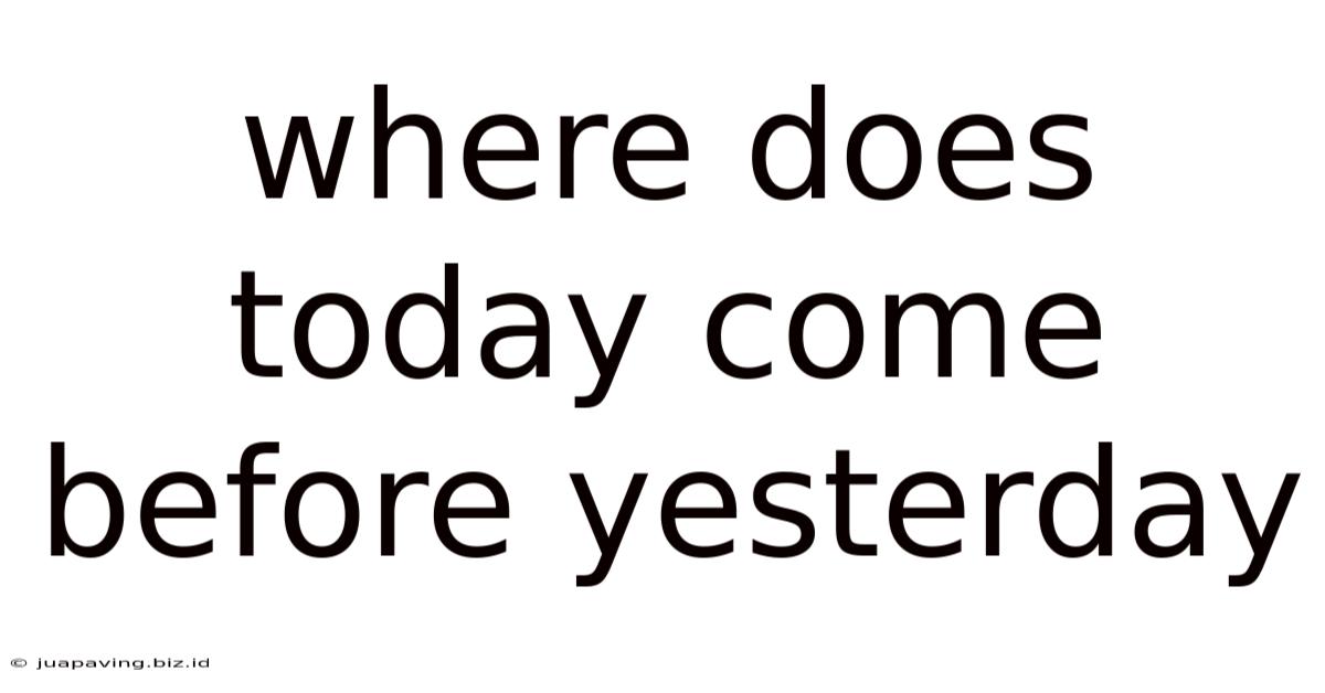 Where Does Today Come Before Yesterday