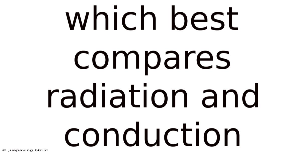 Which Best Compares Radiation And Conduction