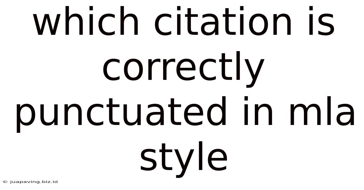 Which Citation Is Correctly Punctuated In Mla Style