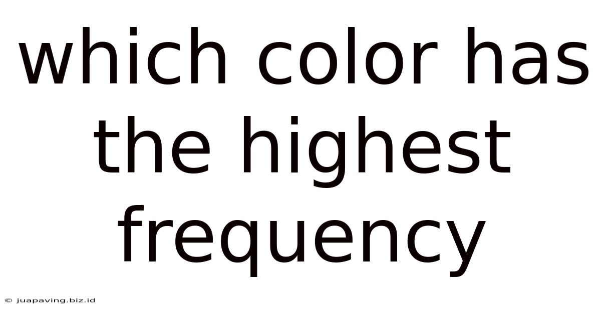 Which Color Has The Highest Frequency
