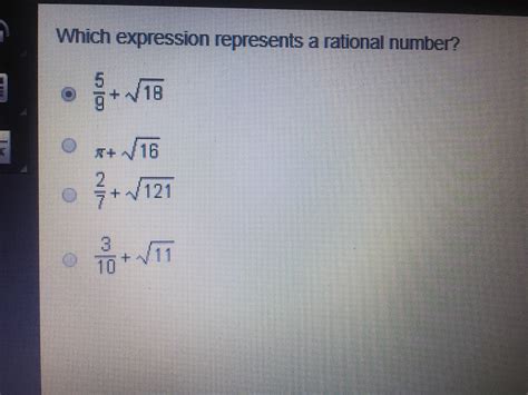 Which Expression Represents A Rational Number