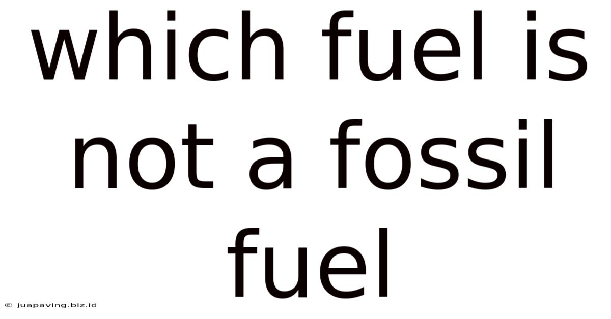 Which Fuel Is Not A Fossil Fuel
