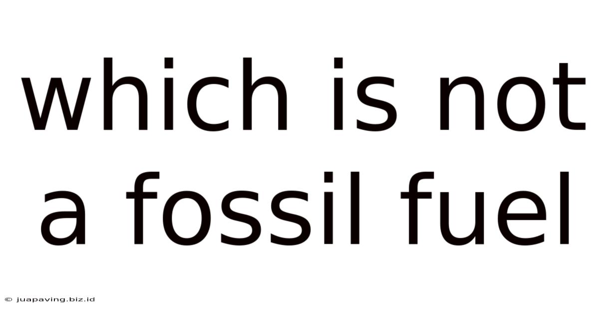 Which Is Not A Fossil Fuel
