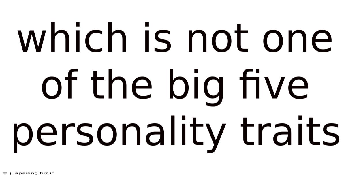 Which Is Not One Of The Big Five Personality Traits