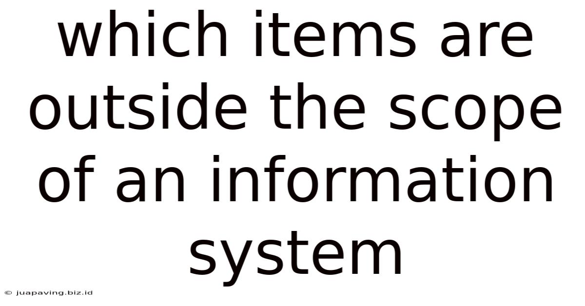 Which Items Are Outside The Scope Of An Information System