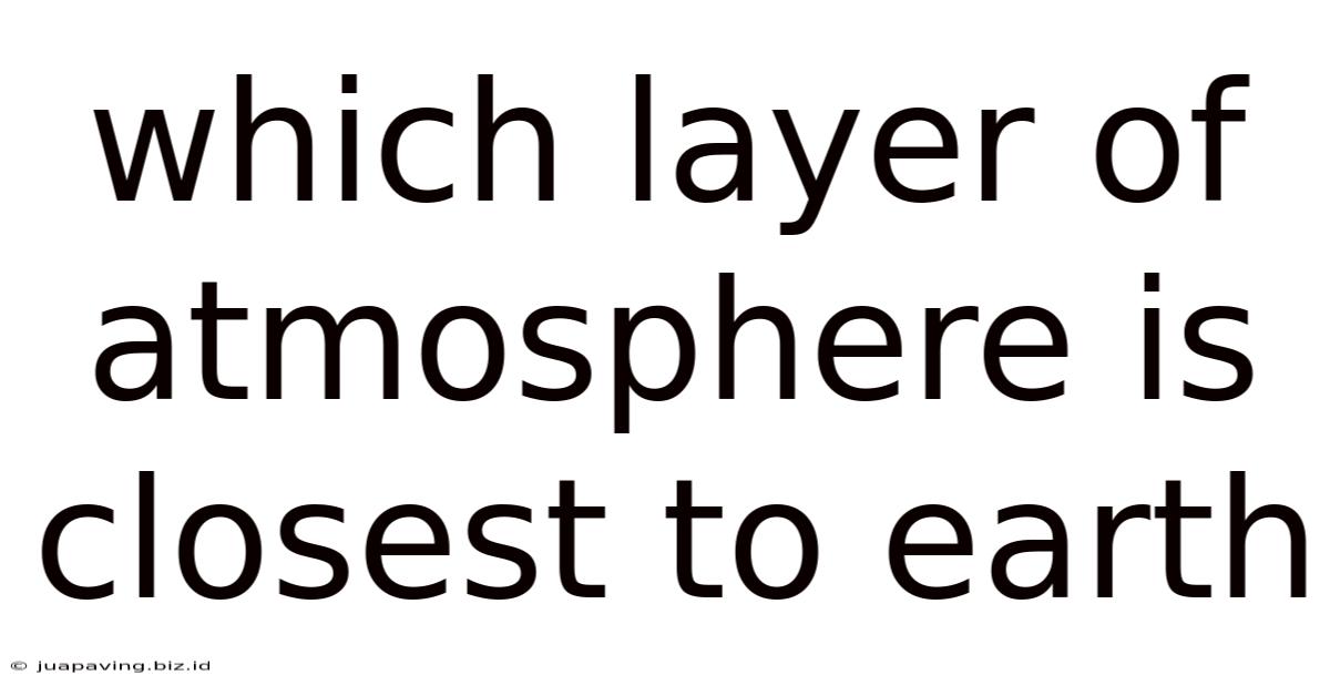 Which Layer Of Atmosphere Is Closest To Earth