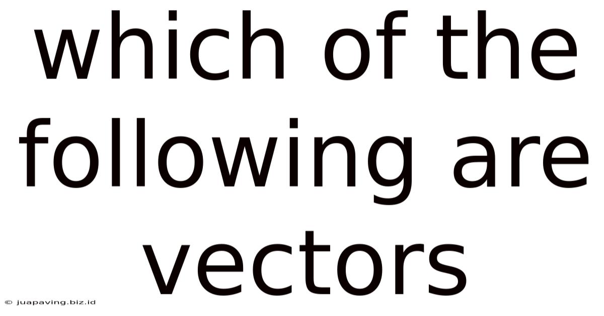 Which Of The Following Are Vectors