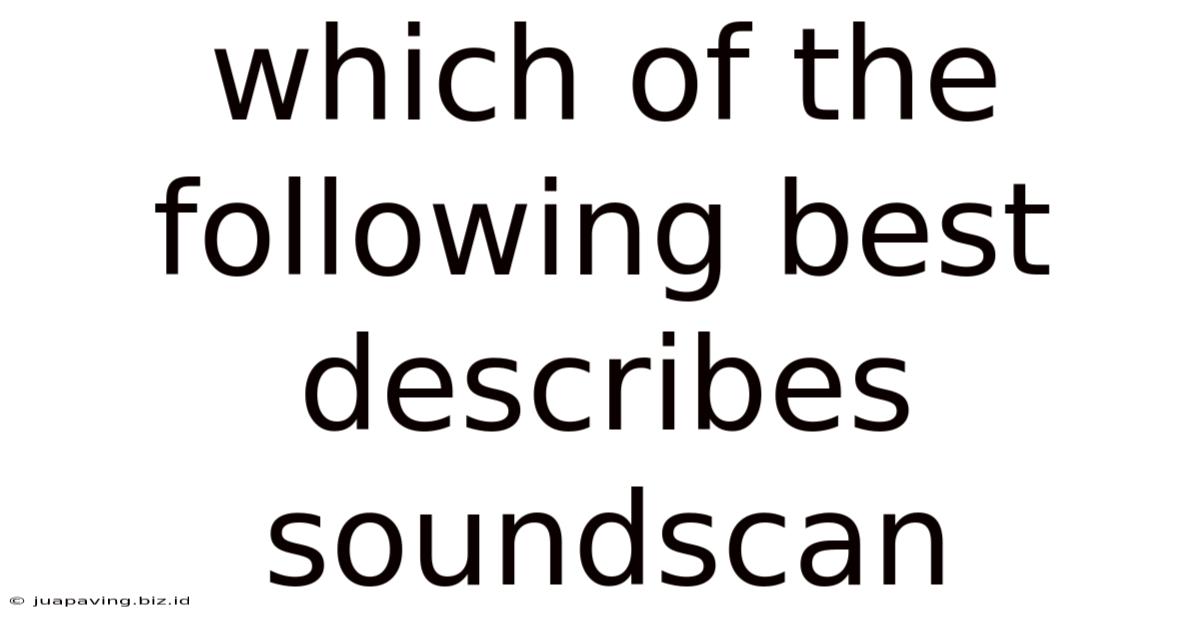 Which Of The Following Best Describes Soundscan
