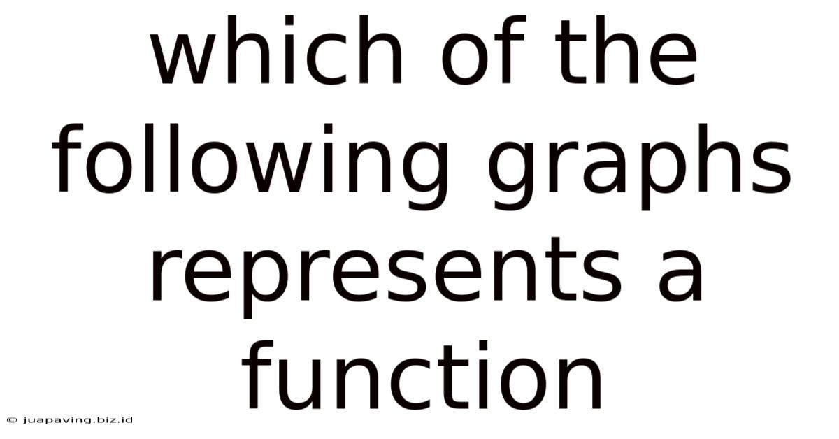 Which Of The Following Graphs Represents A Function