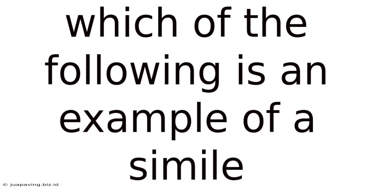 Which Of The Following Is An Example Of A Simile