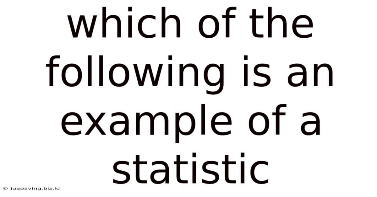 Which Of The Following Is An Example Of A Statistic