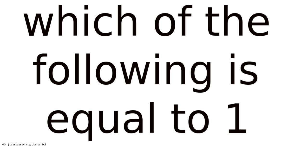 Which Of The Following Is Equal To 1