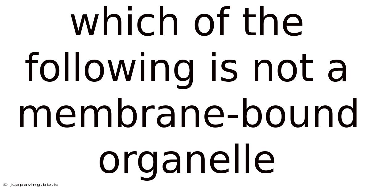 Which Of The Following Is Not A Membrane-bound Organelle