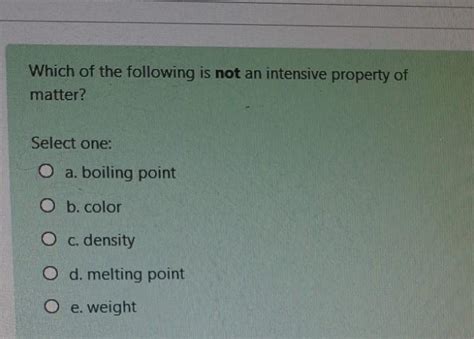 Which Of The Following Is Not An Intensive Property