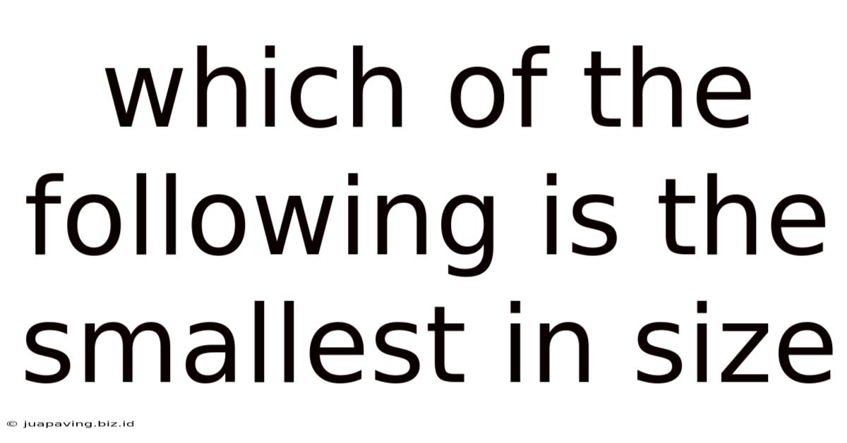 Which Of The Following Is The Smallest In Size