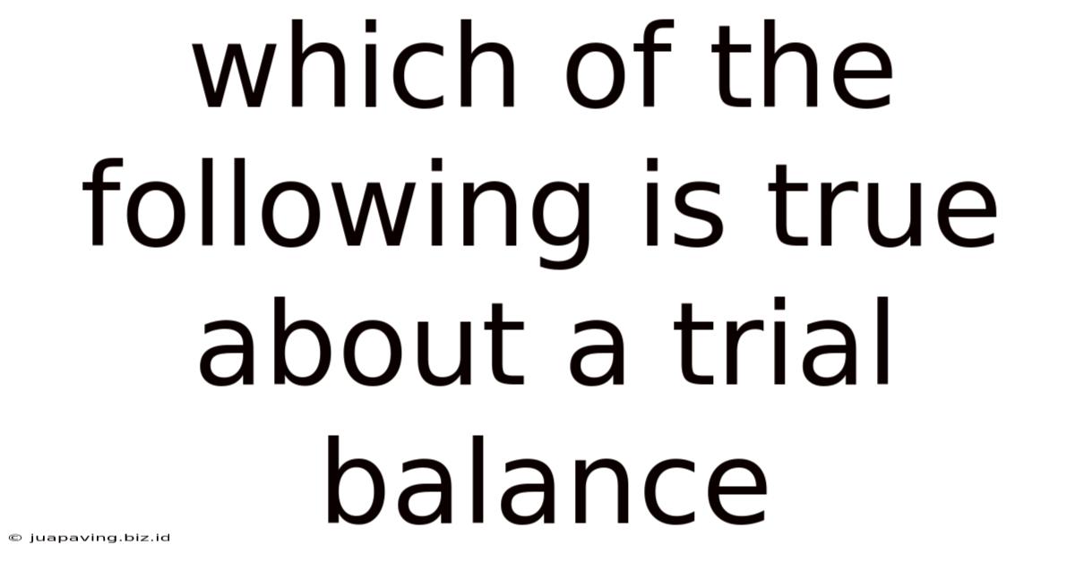 Which Of The Following Is True About A Trial Balance