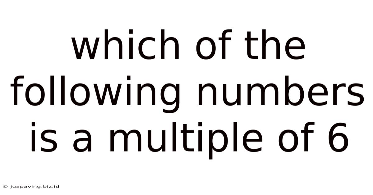 Which Of The Following Numbers Is A Multiple Of 6