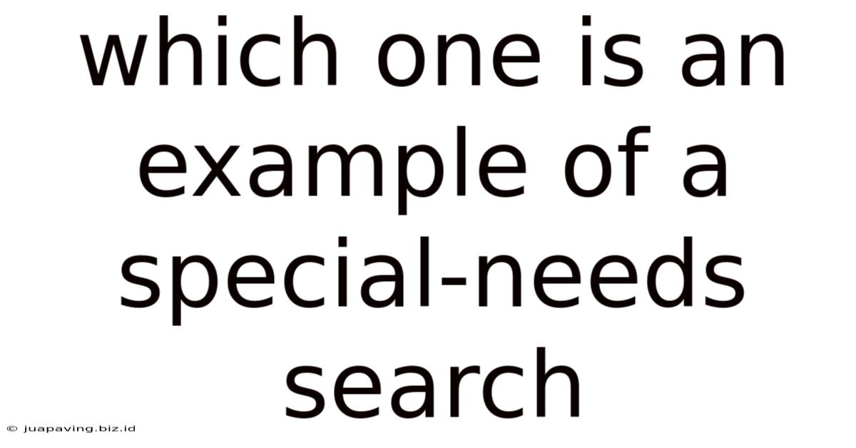 Which One Is An Example Of A Special-needs Search
