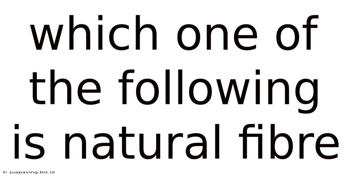Which One Of The Following Is Natural Fibre