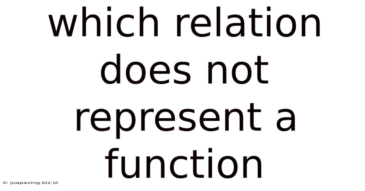 Which Relation Does Not Represent A Function