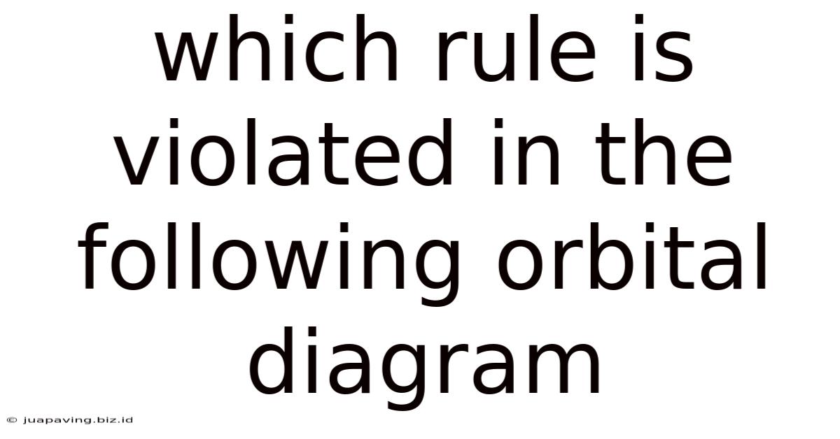 Which Rule Is Violated In The Following Orbital Diagram