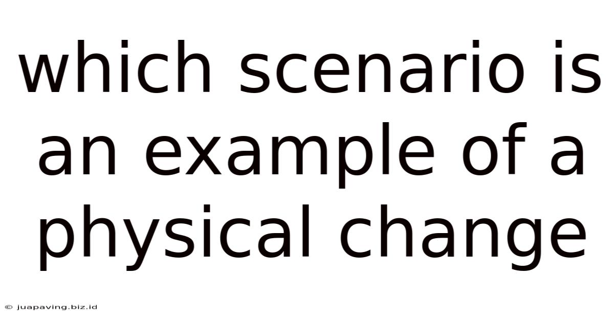 Which Scenario Is An Example Of A Physical Change