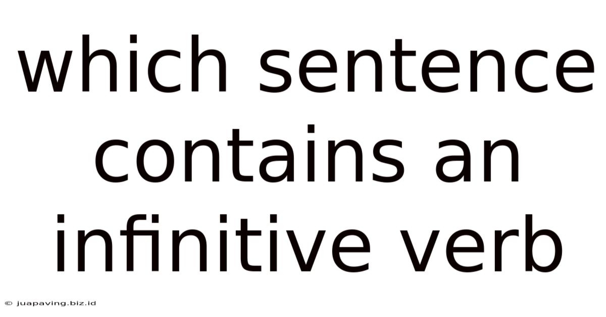Which Sentence Contains An Infinitive Verb