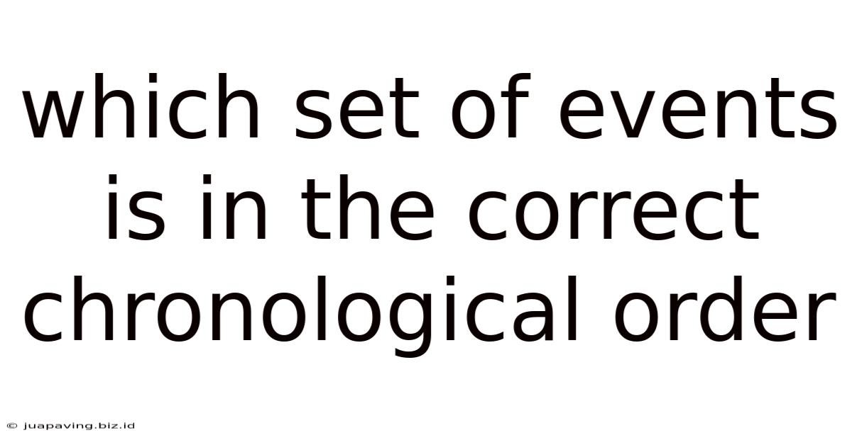 Which Set Of Events Is In The Correct Chronological Order