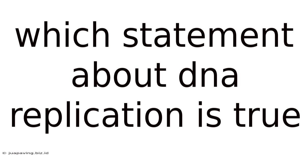 Which Statement About Dna Replication Is True