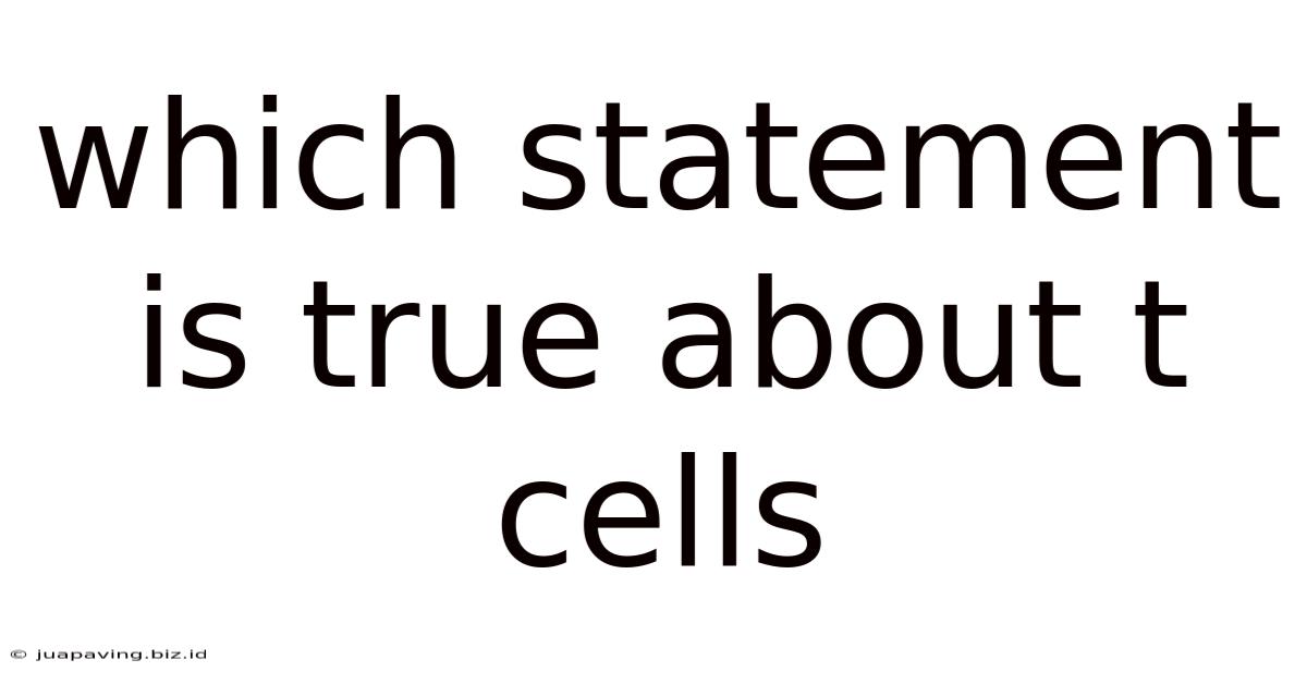 Which Statement Is True About T Cells