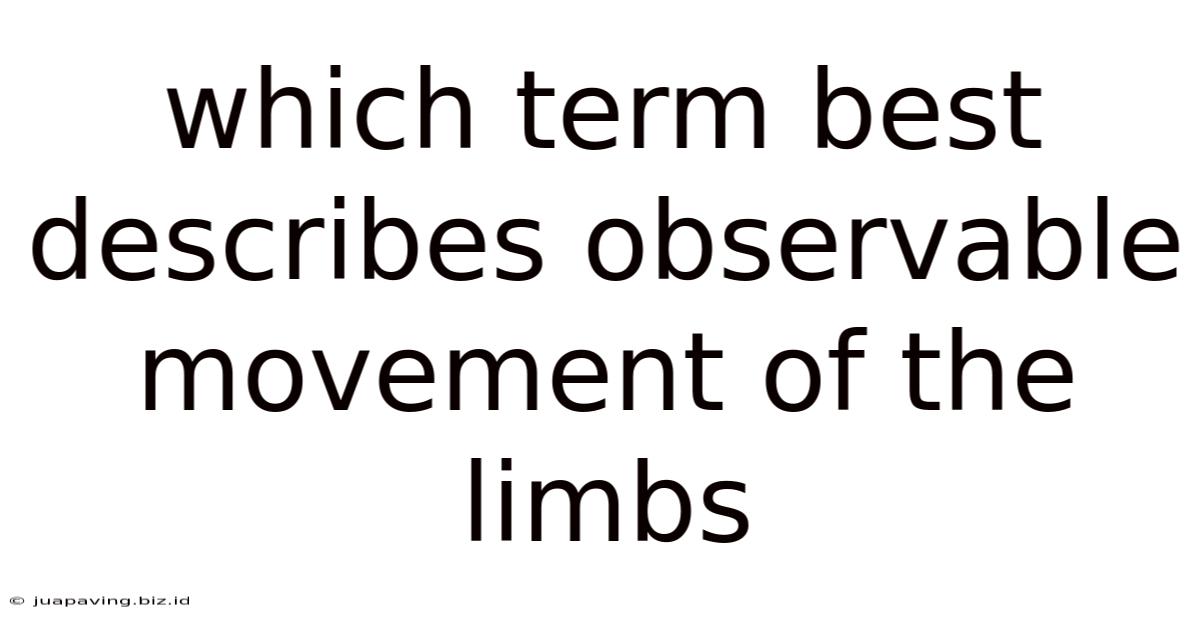 Which Term Best Describes Observable Movement Of The Limbs