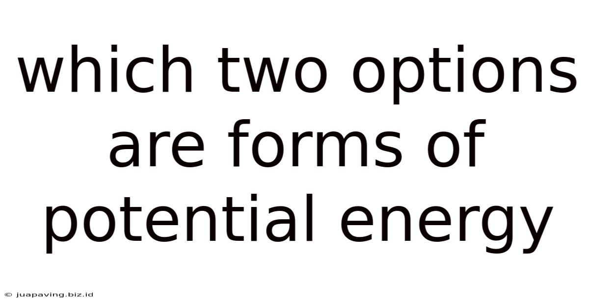 Which Two Options Are Forms Of Potential Energy