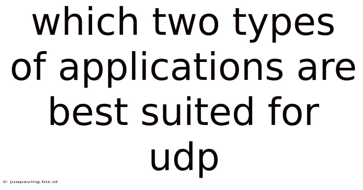 Which Two Types Of Applications Are Best Suited For Udp