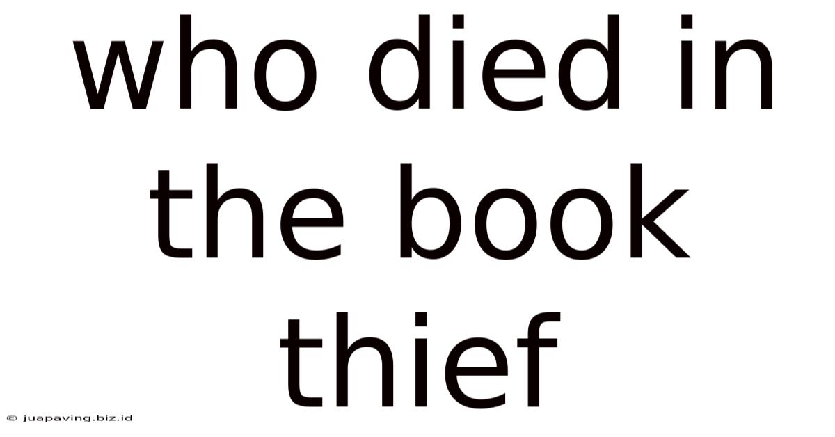 Who Died In The Book Thief